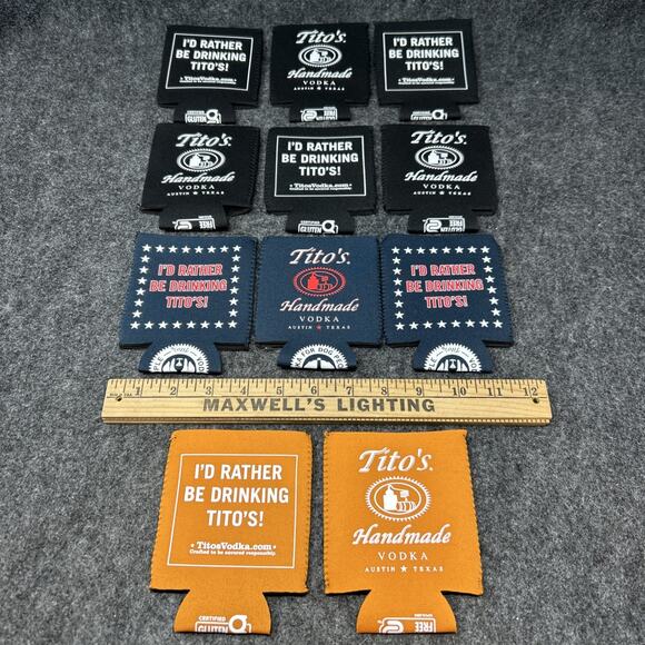 Titos Vodka Beer Koozie Bundle 11pc Bundle Promo Sleeves Veteran Dog Friendly - Picture 1 of 4